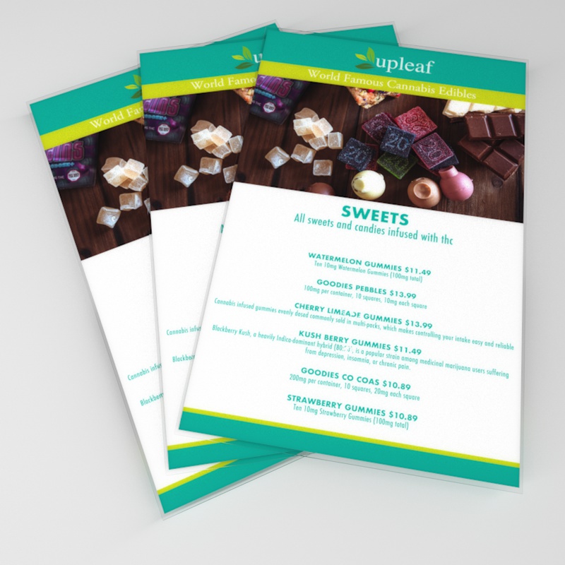 CANNABIS LAMINATED MENU PRINTING